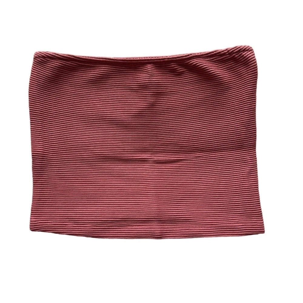 Dynamite Ribbed Strapless Bandeau Rose XS